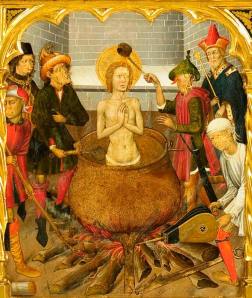 st John the evangelist being boiled in oil